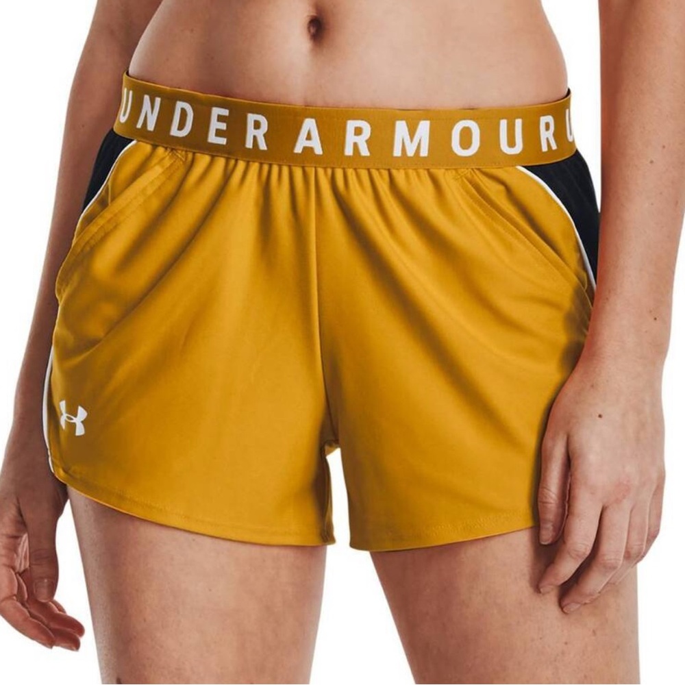 Under Armour UA Play Up 3.0 Colorblock Shorts Gold Yellow